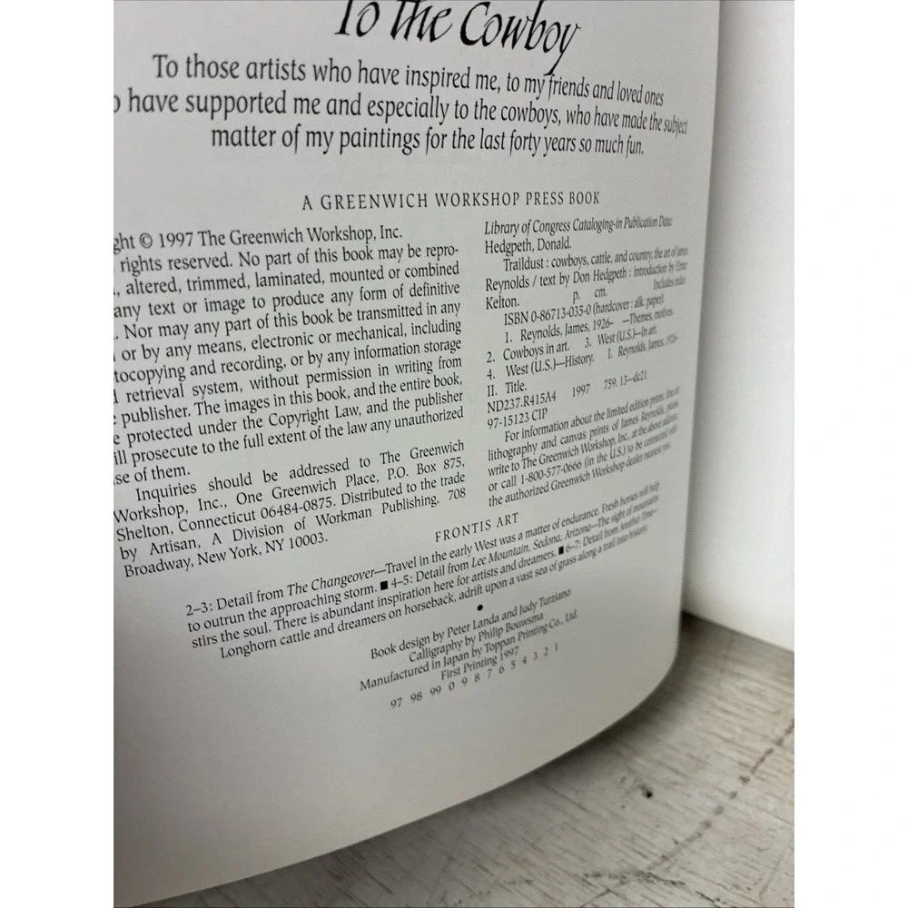 Traildust: Cowboys, Cattle and Country - The Art of James Reynolds Don Hedgpeth